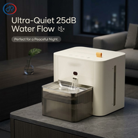 Fontaine à eau sans fil personnalisée OEM 4,5 L pour animaux de compagnie, rechargeable 6000 mAh, pour chats et chiens, avec séparation eau propre et eau usée