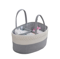 Panier à couches tissé avec couvercle à poignée Panier à couches avec séparateurs pour bébé