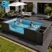 Piscine Modulaire Encastrée en Fibre de Verre de Grande Taille 40x20 pieds, Jacuzzi Personnalisé avec Jets Thérapeutiques, pour Complexes de Loisirs Élégants