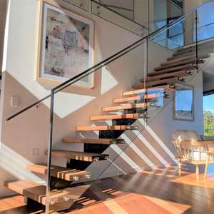 <span class=keywords><strong>Escalier</strong></span> <span class=keywords><strong>droit</strong></span> à poutre unique de luxe de haute qualité, fabriqué à Foshan par un fabricant chinois, avec marches en bois massif, pour l'habitat en Angleterre - Product Image 6