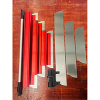 Ensemble de grattoirs industriels DIY de haute qualité en acier inoxydable 20cm/60cm/80cm avec manche en plastique pour mastic mural et plâtre