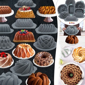 ชุดอุปกรณ์อบขนมซิลิโคน 8 ชิ้น AMZ Hot ไม่ติดกระทะ ขายส่ง ทนทาน พิมพ์เค้ก อุปกรณ์ทำขนม อุปกรณ์ครัว พิมพ์เค้กซิลิโคน - Product Image 3