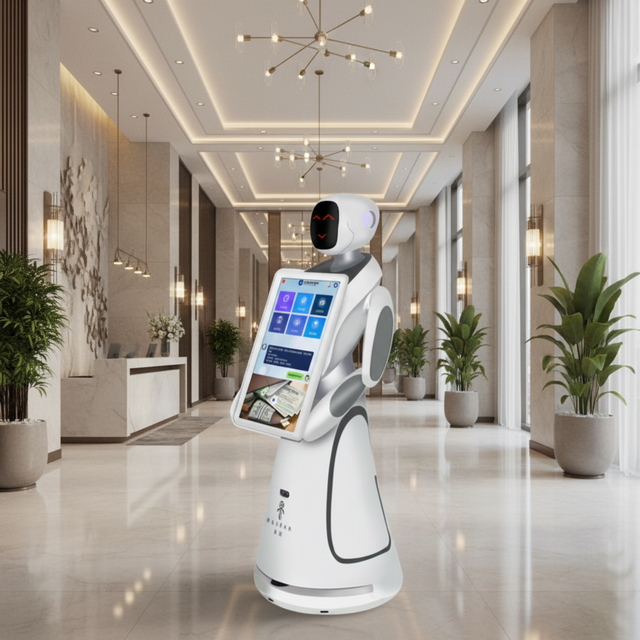 Factory Direct Sales Multi-functional AI Robot Security Patrol Reception Auto Charge 21.5" Screen for Public Buildings