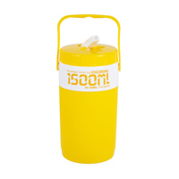 Bouteille isotherme portable unisexe en plastique PP de 1,5 L avec paille, couvercle anti-fuite, compatible lave-vaisselle, durable, maintien thermique 12-24 heures
