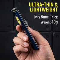 Lampe torche de poche ultra-mince en aluminium GT7, lampe d'inspection portable, double interrupteur, lumière de travail magnétique avec UV pour les situations d'urgence