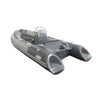 Bateau semi-rigide en fibre de verre certifié CE, best-seller, 12,8 pieds (3,9 m), coque en V profond, PVC/Orca Hypalon 0,9/1,2 mm, 5 personnes