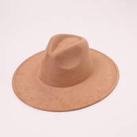 Chapeau de cowboy vintage unisexe style jazz à large bord et calotte plissée en feutre polyester pour l'hiver, les voyages en extérieur et les occasions décontractées pour adultes