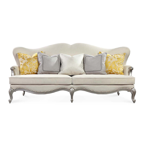 Eropa Sofa melengkung Set furnitur kain bulat putih Sofa ruang tamu Boucle apartemen Sofa Semi melingkar - Product Image 5