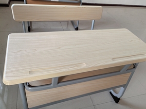 ヴェルザリット木製学習用ダブル学生机椅子セット 120cm 環境に優しい快適な学校家具（鉄製フレームは含まれていません） - Product Image 2