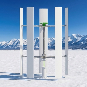 Éolienne verticale de type H de 50 kW avec pales en aluminium (5 pales) pour terre et bateau, 380 V, basse vitesse, H-50 kW, 30 kW, verticale - Product Image 5