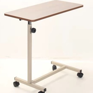 Table d'hôpital Zhaosheng, rectangulaire, en bois massif, base croisée, hauteur réglable, mobilier médical - Product Image 1