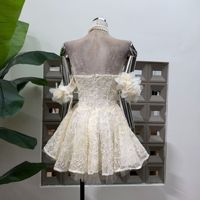 Robe de soirée sexy pour femme, nouvelle collection été, brodée, col bateau, avec décoration florale