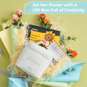 Caja de regalo <span class=keywords><strong>Ohuhu</strong></span> para chicas adolescentes, mujeres, mujeres, día de la madre, paquete de marcadores: Juego de marcadores de alcohol de 72 colores, 16 hojas para colorear, - Product Image 5