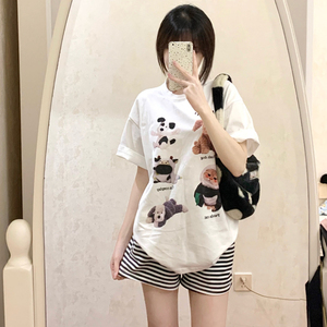 ชุดนอนสำหรับใส่อยู่บ้านสำหรับผู้หญิงชุดชุดนอนขาสั้นสีขาว<span class=keywords><strong>5</strong></span>ลายน่ารักสำหรับสัตว์เลี้ยง - Product Image 2