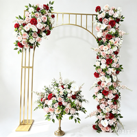 Bouquet de fleurs artificielles faites à la main pour mariage, centre de table en forme de boule de roses, arrangement floral en soie pour arche de mariage, décoration d'événements