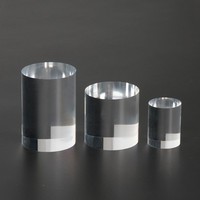 Colonne de présentation de bijoux en lucite, socle, pilier rond, cylindre transparent en acrylique, rehausseur de présentation, cylindres en acrylique solides pour l'affichage
