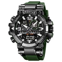 Hommes STRYVE 8025 haute qualité numérique-analogique double mouvement 5ATM montres étanches mode sport hommes Relogio Masculino