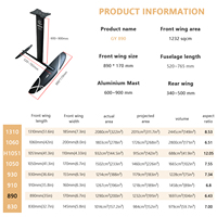 2026 GY890 Nuevo Hydrofoil de Fibra de Carbono para Kitesurf, Wingfoil, SUP y Pump Foiling, Wingfoil para Hombre, Kit Completo de Hydrofoil