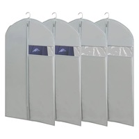 Housse de protection pour vêtements en PEVA respirante et tridimensionnelle de style tendance, grise, anti-poussière et anti-humidité, pour suspendre les costumes et les manteaux