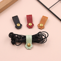 Organisateur de câbles portable en cuir PU Patte de chat, mini support de câble de chargeur en cuir, organisateur de câbles de téléphone portable et de données, cadeaux promotionnels