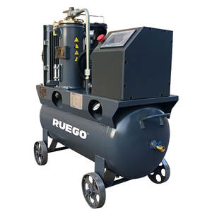 Compressore d'aria a vite portatile lubrificato raffreddato ad aria 220V monofase VSD 2-in-1 con serbatoio per uso industriale in officina - Product Image 4