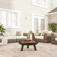 Réchaud à gaz portable RELENSO de 30 pouces pour jardin extérieur, style européen et américain, en métal avec revêtement en poudre, pour cour et allée, avec allumage