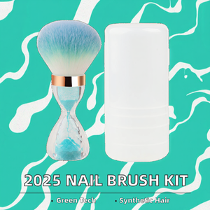 Hourglass Nail <b>Dust</b> Makeup Brush Synthetic Hair <b>Powder</b> Remover Flat Manicure Cleaning Tool - Product Image 2