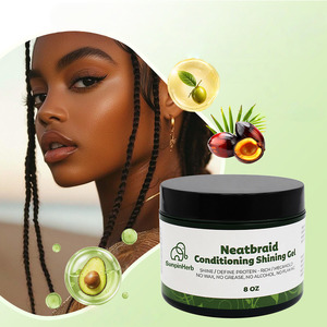 Gel coiffant bio 8oz pour tresses, tenue forte, lisse les frisottis pour cheveux secs et bouclés - Product Image 1