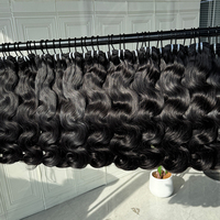 Extensiones de Cabello Humano Brasileño con Ondas Suaves, Cabello Virgen de Aspecto Natural, Textura Suave y Brillante, Cutícula Alineada, Doble Trama