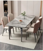 Table à manger en dalle de pierre MYUZ, écologique, pour petit appartement, usage domestique, nouvelle collection 2026, table et chaises de style moderne minimaliste