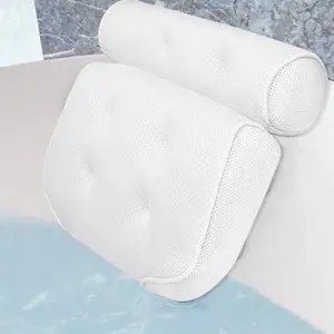 Coussin de bain tapis de coussin de baignoire avec ventouses antidérapantes, tête confortable, soutien du cou et du dos