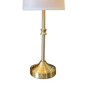 White Shade Gold Rechargeable Table <b>Lamp</b> Rechargeable <b>Lamp</b> Shade Rechargeable Led Table <b>Lamp</b> with Round Base - Product Image 3