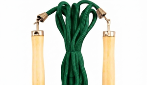 Corde à sauter en coton de qualité supérieure avec poignées en bois, corde à sauter tressée réglable pour la remise en forme, la boxe, la salle de sport, l'entraînement à domicile, les enfants et les adultes - Product Image 3