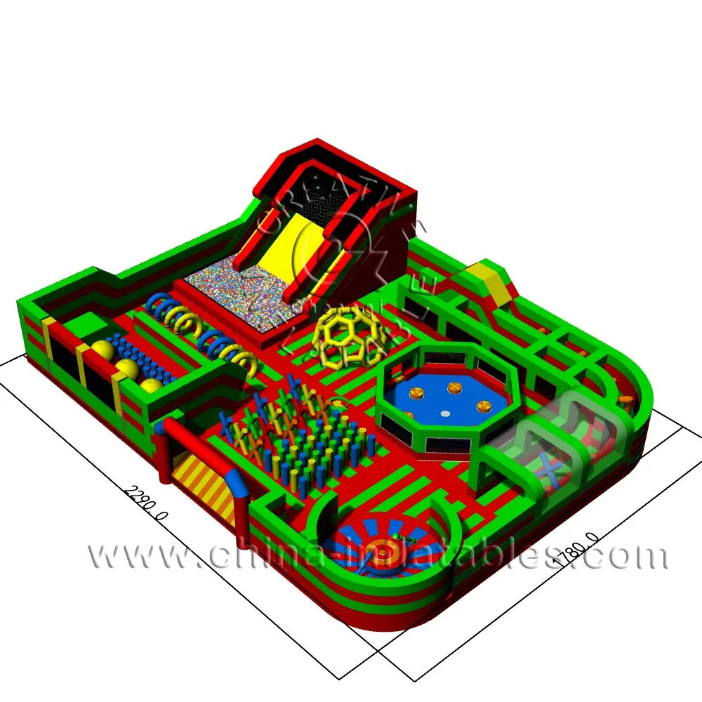 Inflatable theme park 1000sqm, large inflatable play games park for fun indoor game commercial bounce house games for kids