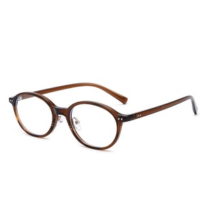 Nerd Glasses TR90 Fashion Cold Tea Small Frame Girl's Plain Retro Plain Anti-<b>Blue</b> Light Eye Protection - Product Image 5