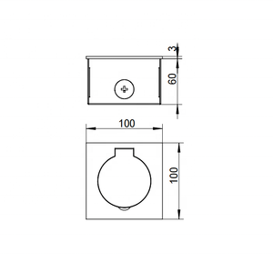 Boîte de sortie de câblage au sol ronde minimaliste avec couvercle en acier inoxydable avec poignée et prise simple - Product Image 5