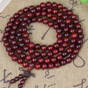 Zambian Blood Sandalwood 108 Beads Wooden Prayer <b>Bracelet</b> Unisex Buddhist Gift - Product Image 4