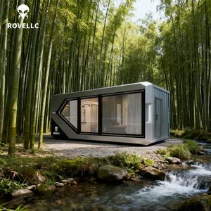 Villa préfabriquée extérieure de 22 m², maison modulaire mobile en capsule, 2 chambres, alimentée <span class=keywords><strong>à</strong></span> l'énergie solaire, écologique, salon, parc - Product Image 1