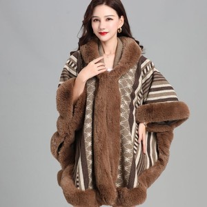 Châles et étoles pour femmes, <span class=keywords><strong>cape</strong></span> en fourrure luxueuse pour femmes, châle chaud pour l'hiver, cadeau de Noël, étole à capuche pour l'automne et l'hiver - Product Image 2