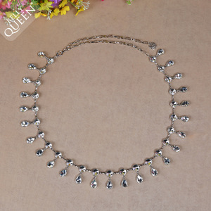 ELLE DANSES Oriental Danse Du Ventre Métal <span class=keywords><strong>Argent</strong></span> Goutte D'eau Diamant Femmes Hanche Taille Chaîne Sash Ceintures pour Adultes Danseurs Du Ventre - Product Image 3