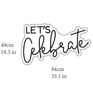 Matt Dropshipping usine sortie lumière personnalisée <span class=keywords><strong>LED</strong></span> enseigne lumineuse LET'S Celebrate - Product Image 3
