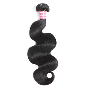 Venta al por mayor de cabello humano virgen brasileño, extensiones de onda corporal 1b sin procesar, puntas gruesas, cutícula alineada, paquete individual - Product Image 1