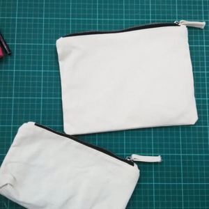 Personalized Printed <b>Plain</b> Travel Toiletry Cosmetic Pouch Bag Organic Cotton Cosmetic Makeup Pouch Bag <b>Canvas</b> Pouch With Zipper - Product Image 6