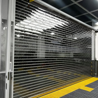 Porte à enroulement transparente en PC sur mesure, anti-effraction, pour devanture de magasin, vente en gros