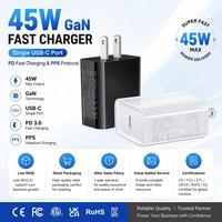 Cargador Superrápido OEM de 45W PD 3.0 QC PPS Tipo C para EE. UU., Reino Unido y UE, Cargador USB para Samsung, Cable para S21 S22 S23 S24