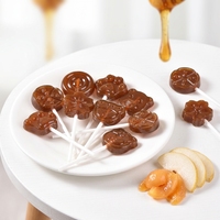 Sucettes en gros à la pâte de poire et de loquat, saveur fruitée, bonbons naturels à base de plantes pour la gorge, marque privée OEM disponible