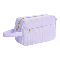 Trousse à crayons en velours côtelé multicolore, sac de rangement portable pour papeterie, pochette à fermeture éclair de grande capacité pour fournitures scolaires