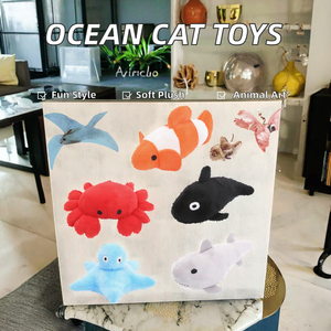 Lindo estilo de dibujos animados de interior interactivo masticar juguete <span class=keywords><strong>Catnip</strong></span>-Filled Ocean Series juguetes de peluche para gatitos y perros uso diario - Product Image 2