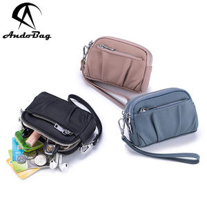 AndoBag Sac à main en cuir de vachette pour femme, nouveau modèle, trois fermetures éclair, porte-monnaie court, avec dragonne, grande capacité, portefeuille de rangement multifonctionnel C35 - Product Image 1