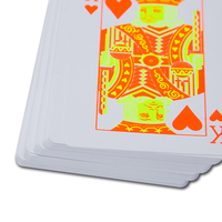 Jeu de cartes de poker fluorescentes en PVC plastique imperméable, personnalisées et imprimées sur mesure, jeu standard de 52 cartes